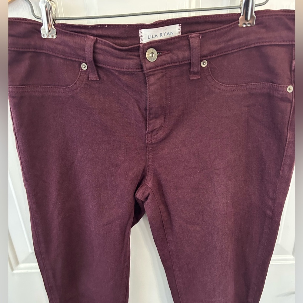 Lila Ryan Maroon Skinny Jeans Size 27 - Picture 2 of 10